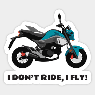 I don't ride, I fly! Honda Grom Blue Raspberry 2020 Sticker